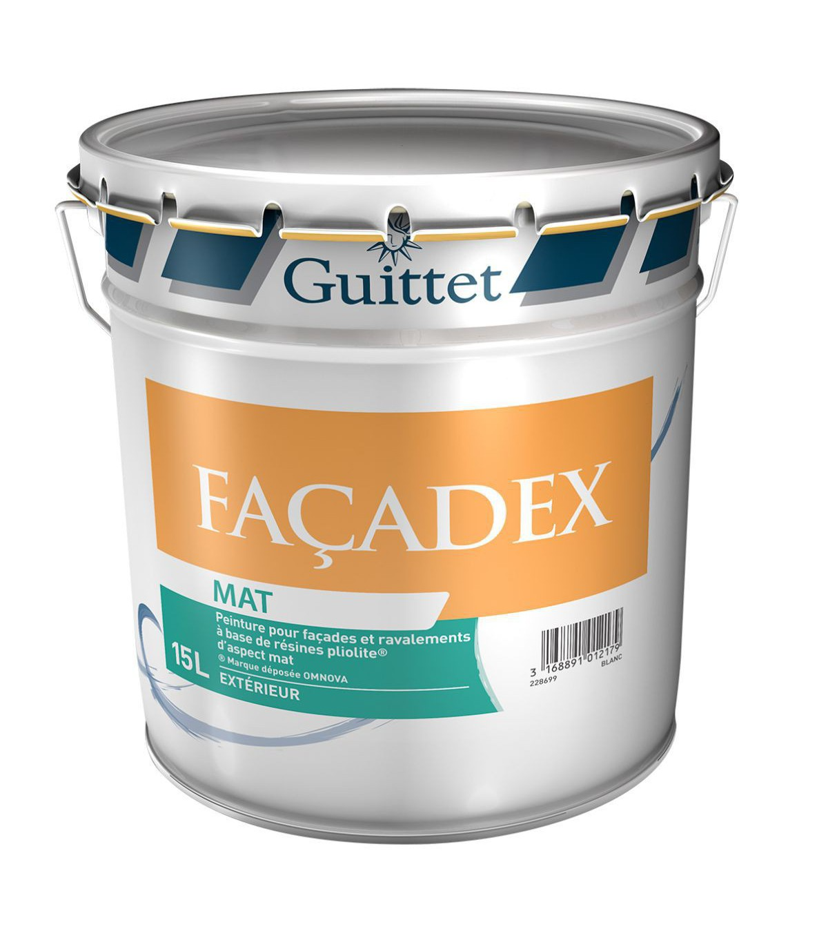 Guittet Façadex mat peinture protection façades neuves ou anciennes - 1L, 3L, 15L